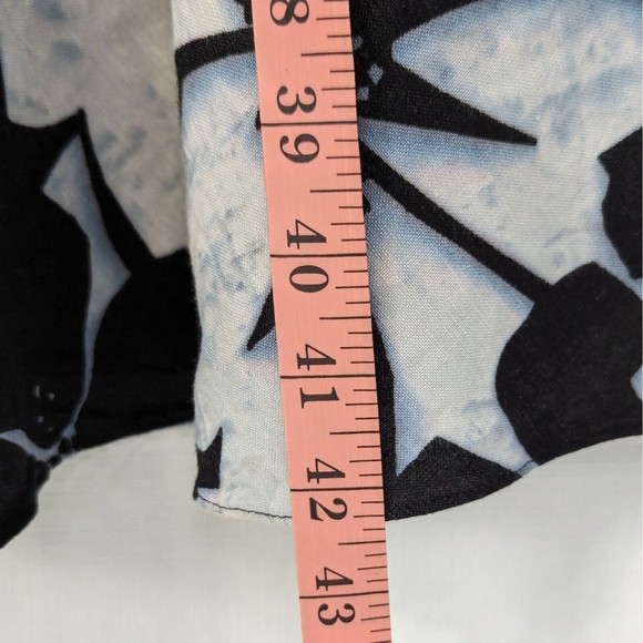 Adrianna Papell 10 Linen Blend Black White Blue Floral Sleeveless Midi Dress - Picture 10 of 13